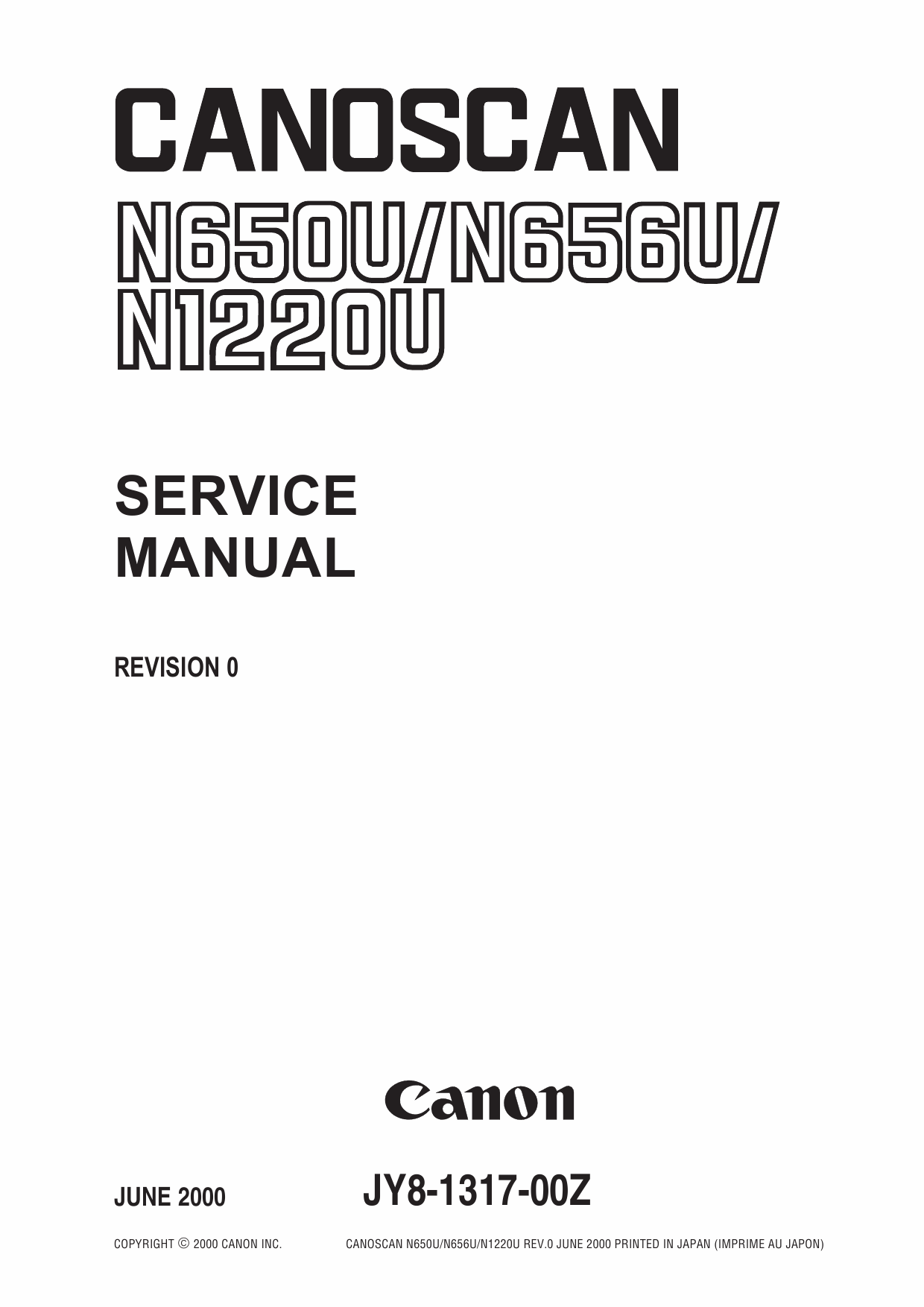 Canon Options CS-N650U CanoScan N650U N656U N1220U Parts and Service Manual-1